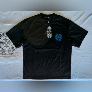 Chrome Hearts Black Tee with Blue Graphic